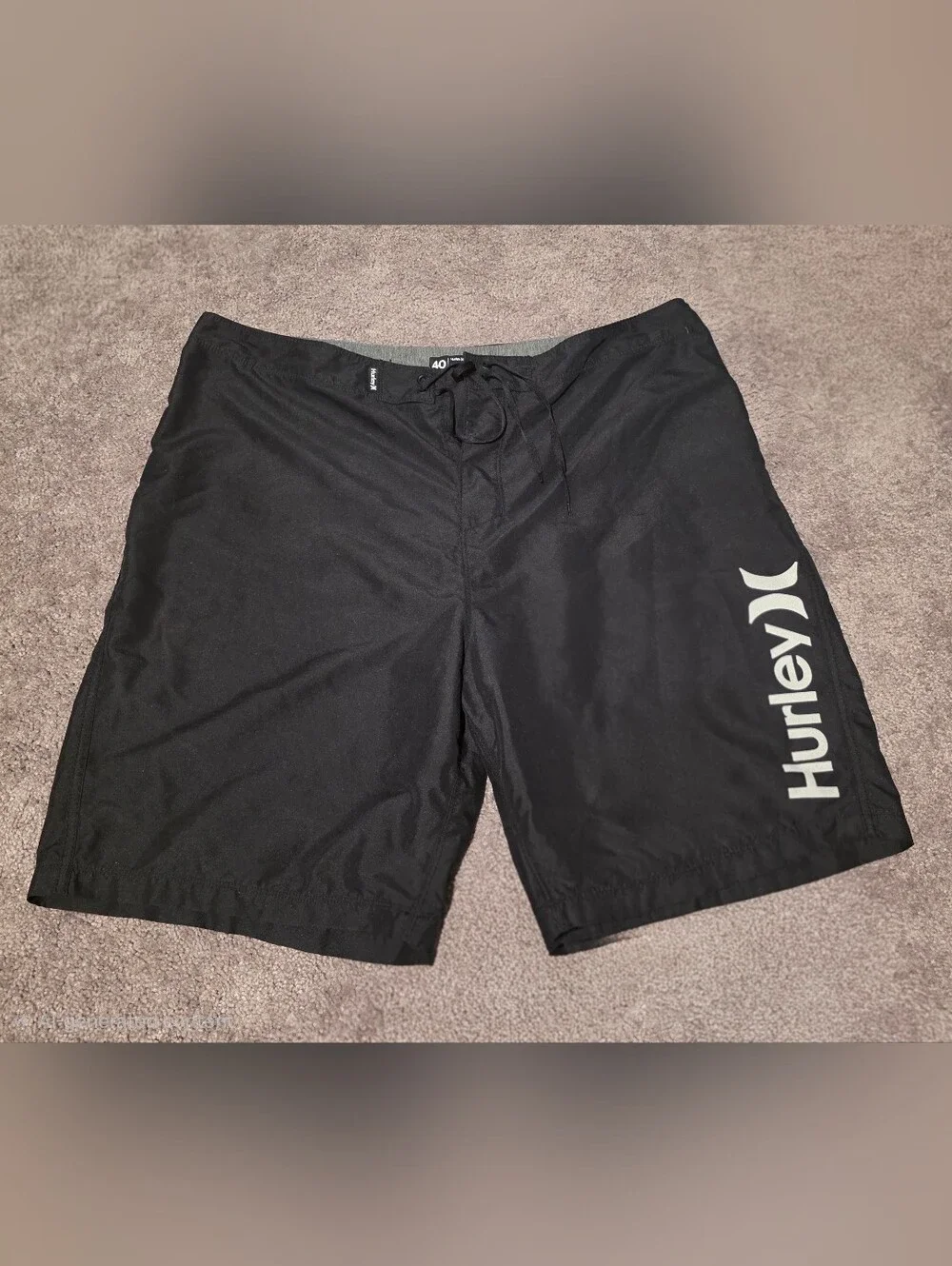 Hurley Black Men's Board Shorts with Side Logo